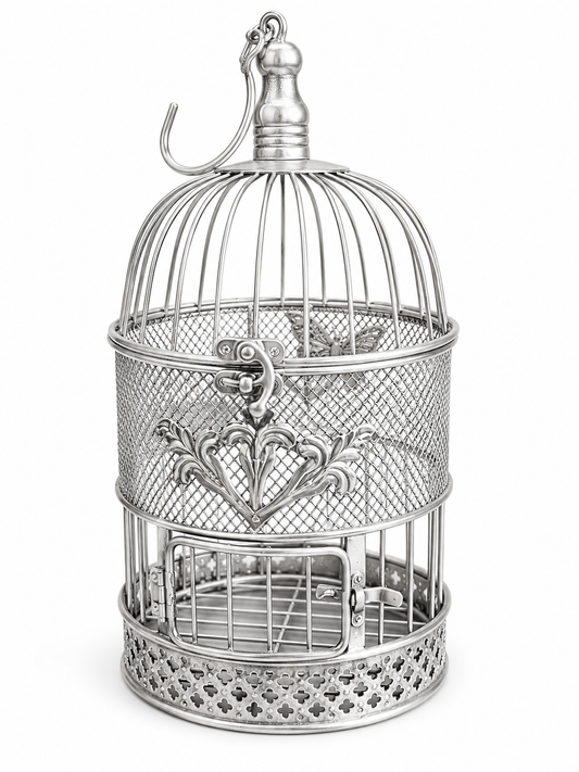 Cage: Round - Silver with T-Light holders