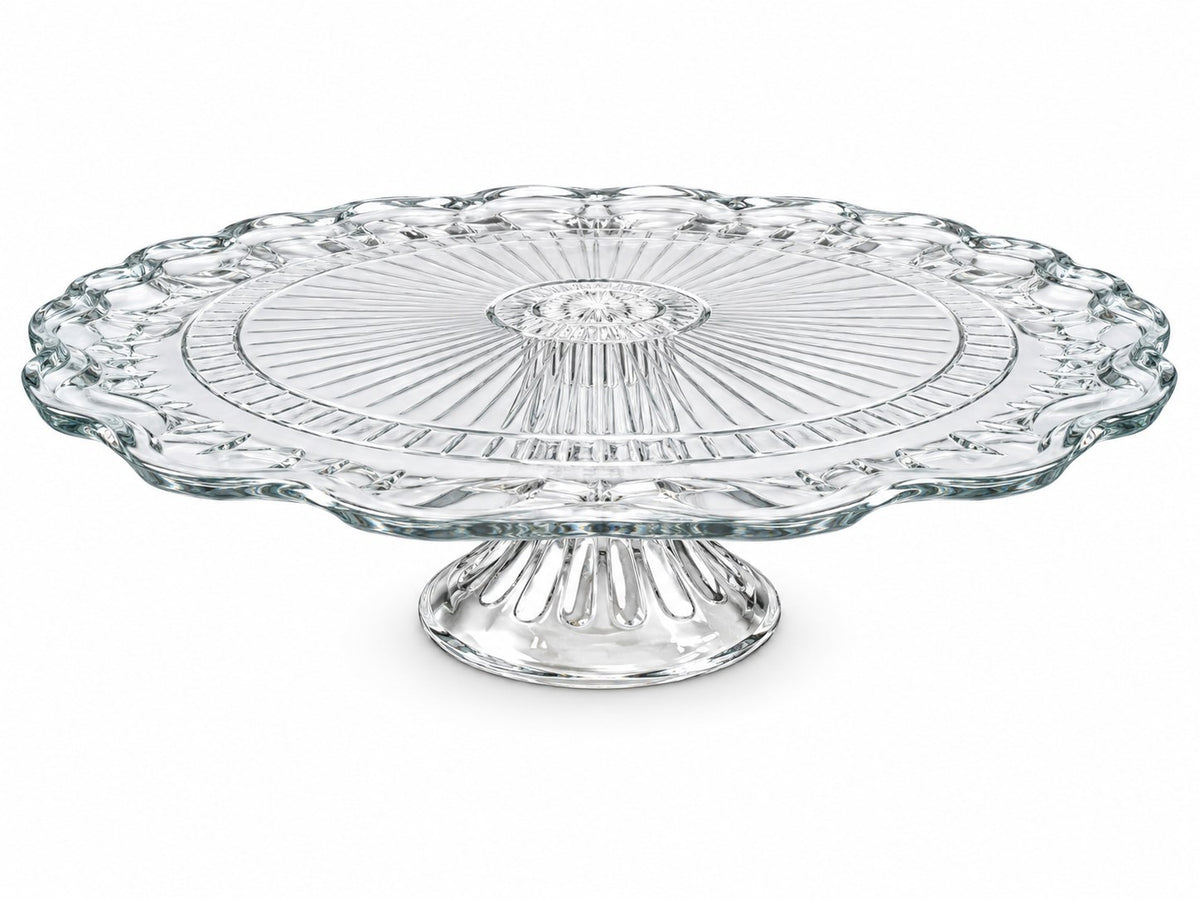 Large glass cake stand for hire