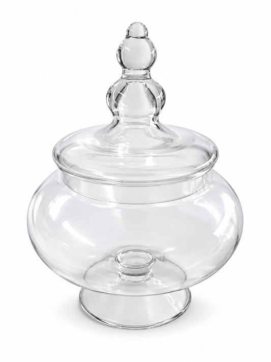 Elegant glass candy jar for hire