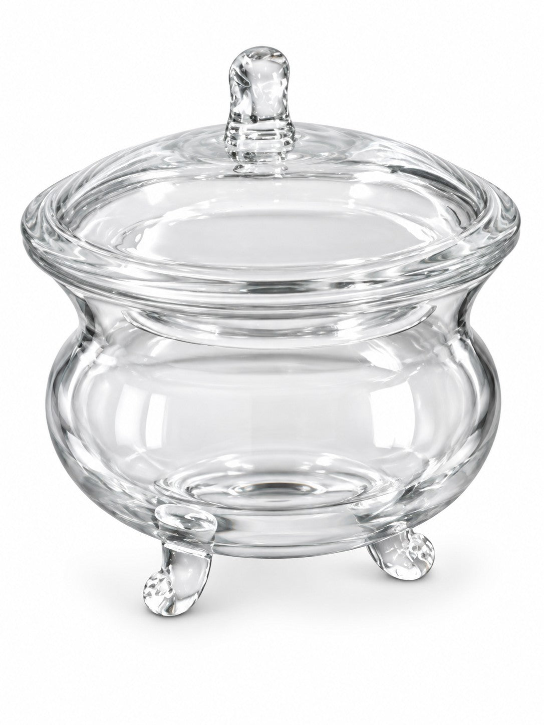 Footed glass candy jar for hire