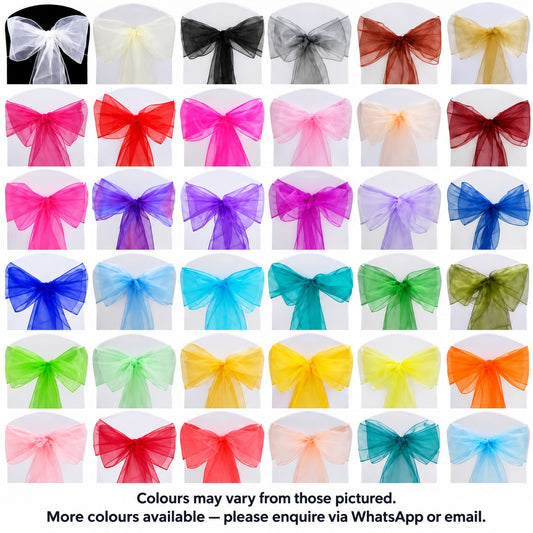 Organza colour options for hire